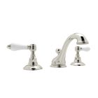 Rohl A1408LPPN-2 Viaggio C-Spout Widespread Lavatory Faucet in Polished Nickel