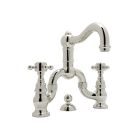 Rohl A1419XMPN-2 Acqui Deck Mount Bridge Lavatory Faucet in Polished Nickel