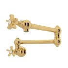 Rohl A1451XIB-2 Acqui Italian Kitchen Wall Mount Swing Arm Pot Filler in Brass
