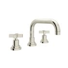Rohl A2218XMPN-2 Lombardia U-Spout Widespread Lavatory Faucet in Polished Nickel
