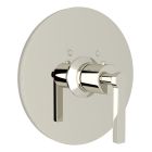 Rohl A4214LMPN Lombardia Thermostatic Trim Plate without Volume Control with Metal Lever Handle in Polished Nickel (Rough Sold Separately)