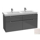51" Wall Mounted Double Vanity Base 51" L X 23" H X 18" W in White Wood by Villeroy and Boch A917U1E8 (Vanity Sink Top Sold Separately)