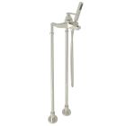 Rohl AKIT3001NLVPN Vincent Exposed Floor Mount Tub Filler With Handshower And Pillar Legs Or Supply Unions in Polished Nickel