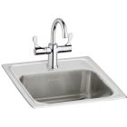 Elkay BPSRA150C Pacemaker Stainless Steel 15" x 15" x 6-1/8", Single Bowl Drop-in Bar Sink + Faucet Kit