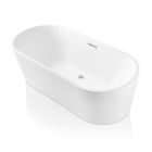 Blu Bathworks BT2002.15 59" L X 28" W X 22" H  Freestanding Acrylic Bath Tub in White