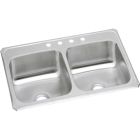 Elkay CR33211 Celebrity Stainless Steel 33" x 21-1/4" x 6-7/8", Equal Double Bowl Drop-in Sink