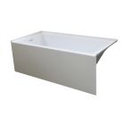 Emory and Bond EB407608 Essex Three Wall Alcove Bath Tub 60"L x 30"W x 22"H, Acrylic, Glossy, Rectangular, Left Hand Drain, 53 Gallons