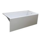 Emory and Bond EB408606 Essex Three Wall Alcove Bath Tub 60"L x 32"W x 22"H, Acrylic, Glossy, Rectangular, Right Hand Drain, 55 Gallons