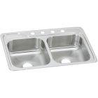 Elkay ECC33223 Celebrity Stainless Steel 33" x 22" x 7-1/2", Equal Double Bowl Drop-in Sink