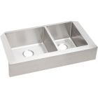 Elkay ECTRUF32179R Crosstown Stainless Steel 35-7/8" x 20-1/4" x 9", 60/40 Double Bowl Farmhouse Sink