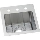 Elkay ECTSR15159BG0 Crosstown Stainless Steel 15" x 15" x 9", Single Bowl Dual Mount Sink Kit