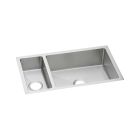 Elkay EFRU321910T Crosstown 16 Gauge Stainless Steel, 32-1/4" x 18-1/4" x 10" 30/70 Double Bowl Undermount Sink
