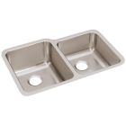 Elkay ELUH3120R Lustertone Classic Stainless Steel 31-1/4" x 20-1/2" x 9-7/8", Offset Double Bowl Undermount Sink