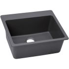 Elkay ELX2522CH0 Quartz Luxe 25" x 22" x 9-1/2", Single Bowl Drop-in Sink, Charcoal