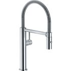 Franke FFPD4400 Pescara 1.75 GPM Deck Mounted Single Hole Pull Down Swivel Spout Kitchen Faucet with Dual Spray Function in Polished Chrome