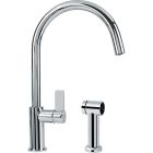 Franke FFS3100 Ambient 1.75 GPM Single Handle Kitchen Faucet and Sidespray with Dual Spray Function, Brass Construction and Spout Swivels 360° in Polished Chrome