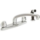 Gerber G0042216 2H KITCHEN FAUCET, METAL FLUTED HANDLE, CASTING SPOUT & BODY, W/SPRAY, DECK MOUNT