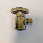 Granite GR17PC Brass Supply Angle Stop Valve, Multi Turn Handle, 1/2" NPT Female x 3/8" OD
