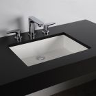 Lacava H261UN-001G KUBISTA Under-counter lavatory made of solid surface with an overflow. W: 19 1/2", D: 15", H:5 3/4" in Gloss White