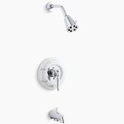 Kohler K-T130-4D-G Antique Lever Rite-Temp pressure-balancing bath and shower faucet trim, requires ceramic dial plate, valve not included in brushed chrome