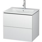 Duravit LC624001818 L-Cube 24.38" L X 18.88" W X 21.63" H Two Drawer Wall-Mounted Vanity Base Only in White (Vanity Top Sold Separately)