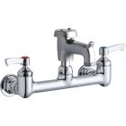 Elkay LK940BR03L2H 8" Centerset Wall Mount Faucet with 3" Bucket Hook Spout 2" Lever Handles 1/2in Offset Inlets Rough Chrome