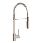 Rohl LS64L-STN-2 Pirellone Side Lever Pro Pull-Down Kitchen Faucet in Satin Nickel