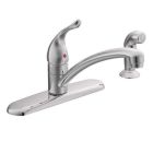 Moen 7430 Chateau Single Hole Kitchen Faucet in Chrome With Sidespray