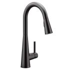 Moen 7864BL Sleek Pullout Spray Single Hole Kitchen Faucet in Matte Black