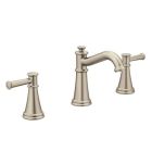 Moen T6405BN Belfield™ 1.2 GPM Two Handle Widespread Bathroom Faucet Trim Only in Brushed Nickel (Rough In Sold Separately)