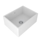 Rohl MS2418WH Shaker Shaws Classic Single Bowl Farmhouse Apron Front Fireclay Kitchen Sink in White