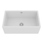 Rohl MS3018WH Shaker Shaws Classic Single Bowl Farmhouse Apron Front Fireclay Kitchen Sink in White