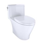 Toto MS642124CUFG#01 Nexus® 1G® One-Piece Elongated 1.0 GPF Universal Height Toilet with CEFIONTECT® and SS124 SoftClose Seat, WASHLET®+ Ready in Cotton White
