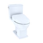 Toto MW4943044CEMFG#01 WASHLET+ Connelly Two-Piece Elongated Dual Flush 1.28 and 0.9 GPF Toilet and Classic WASHLET S500e Bidet Seat in Cotton White