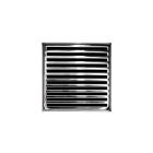 Infinity Drain ND 5-2I PS 5" x 5" ND 5 Complete Kit with Lines Pattern Decorative Plate in Polished Stainless with Cast Iron Drain Body, 2" Outlet