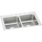 Elkay PSR33222 Celebrity Stainless Steel 33" x 22" x 7-1/2", Equal Double Bowl Drop-in Sink