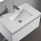 Madeli QSA1812-30-110-WH 30''W X 1.25''H-Quartzstone-Top No-Backsplash For-Single-Hole-Faucet in White