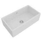 Rohl RC3318WH Lancaster Shaws Original Single Bowl Farmhouse Apron Front Fireclay Kitchen Sink in White