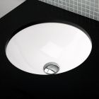 Lacava SAP50UN-001 Plano Under-counter porcelain lavatory with an overflow. Unglazed exterior. DIAM: 17 1/8" H: 7' in White