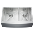 Brighton SFA2233-RS 22x33 Farmhouse Double Bowl 60/40 Apron Front Stainless Steel Kitchen Sink