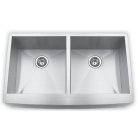 Brighton SFA2236-DB 22x36 Farmhouse Double Bowl 50/50 Apron Front Stainless Steel Kitchen Sink