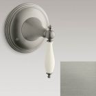 Kohler T10304-4F-BN Finial Traditional Valve trim with Biscuit insert lever handle for transfer valve, requires valve in vibrant brushed nickel