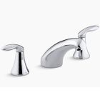 Kohler T15294-4-CP Coralais Rim-mount bath faucet trim with 5-1/2" spout and lever handles, valve not included in polished chrome