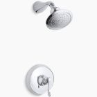 Kohler T16116-4-BV Revival Rite-Temp pressure-balancing shower faucet trim with scroll lever handle, valve not included in vibrant brushed bronze