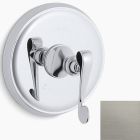 Kohler T16175-4-BN Revival Valve trim with scroll lever handle for thermostatic valve, requires valve, in vibrant brushed nickel