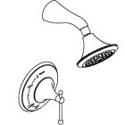 Kohler T313-3-CB Finial Fundamentals Rite-Temp Pressure-balancing Shower Faucet Trim with Cross Handle in polished chrome with vibrant polished brass accents
