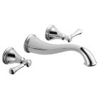 Delta T3597LF-WL Cassidy Two Handle Wall Mount Bathroom Faucet Trim Only in Chrome (Rough Sold Separately)