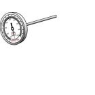 Westwood T42 Stack Thermometer, 200 - 1000 Deg F, 6 Inch Sensor, 3 Inch Dial