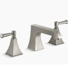 Kohler T469-4S-BN Memoirs Stately deck-mount bath faucet trim with non-diverter spout and lever handles, valve not included in vibrant brushed nickel