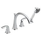 Delta T4738  Lahara® 1.75 GPM Single Function Deck Mounted Double Handles  Roman Tub with Hand Shower Trim  in Chrome
